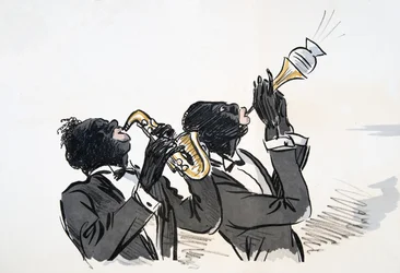 Saxophone and Trumpet Player, from White Bottoms, pub. 1927